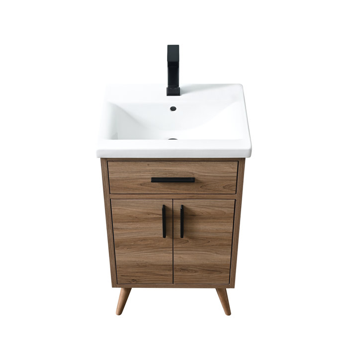 Mercury Row® Binford 20.4'' Single Bathroom Vanity with Ceramic Top